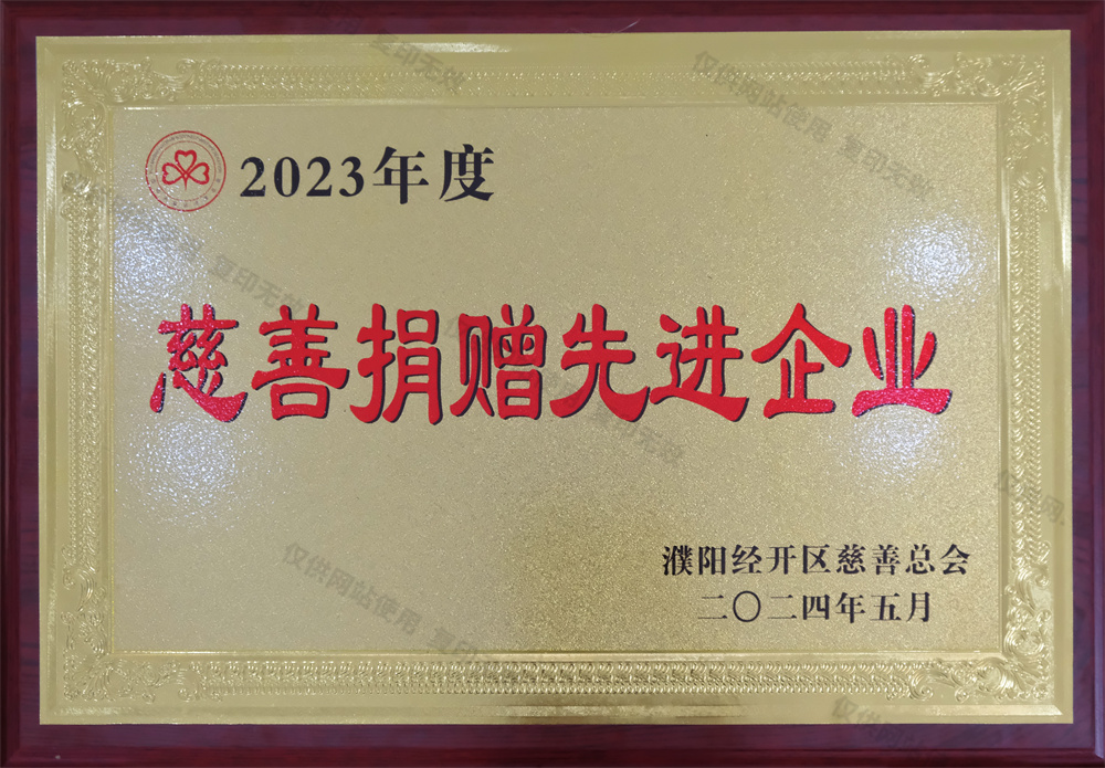 慈善捐赠先 进企业